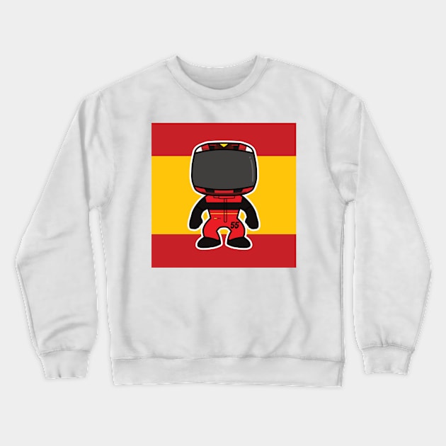 Carlos Sainz Custom Bobblehead - 2022 Season Flag Edition Crewneck Sweatshirt by GreazyL